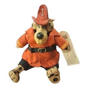 VTGRuss Smokey Fire Fighter Dalmatian Dog Fireman The Country Folks Collectible